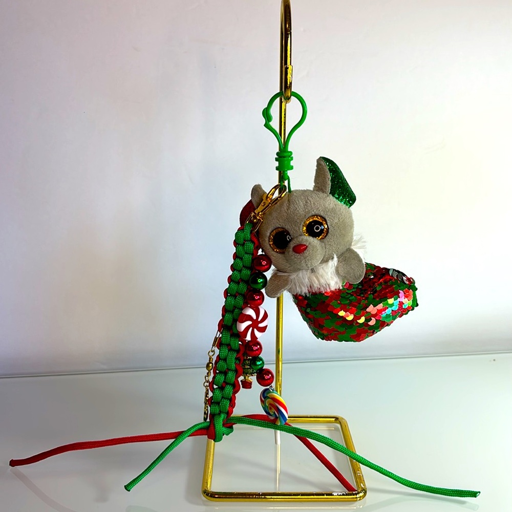 Miu Miu style | Handmade Holiday Purse Keyfob keychain with candy charms & plush - Picture 6 of 6